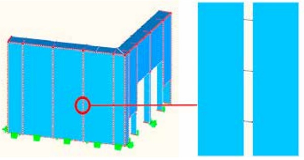 Figure 2 Modelling of the structural silicone joints.