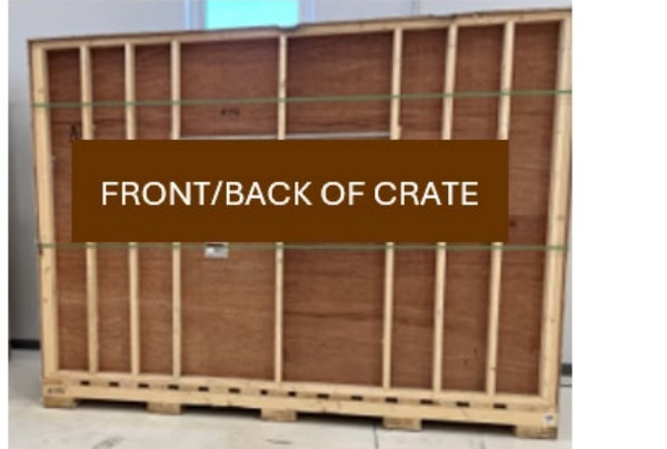 Fig. 2: Typical incoming glass crate containing 230 sheets 3200 mm x 2246 mm in size.