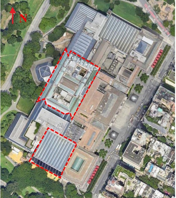 Fig. 2: Aerial Context Highlighting the ABC Wings (Central) and MCR Wing (South).