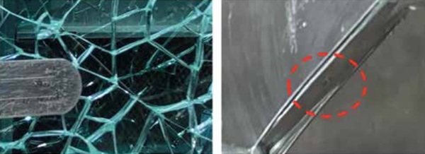 Figure 2. Close-up views of shattered glass.