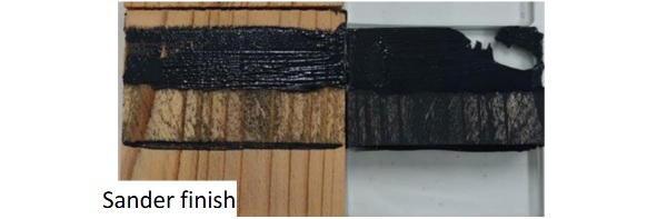 Fig. 2: Condition of the specimen with sander finish after testing.