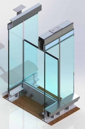 Figure 2. 3D Image for small visual mock up to show the double skin of glazing 