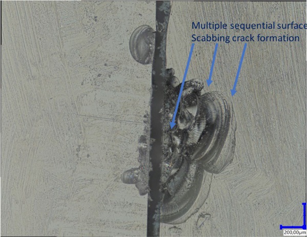 Fig. 39: Anatomy of surface failure in 4 point bending.