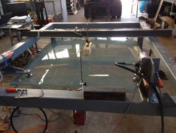 Fig. 3 Glass panel set-up.