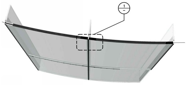 Fig. 3 Typical curved glass IGU isometric detail