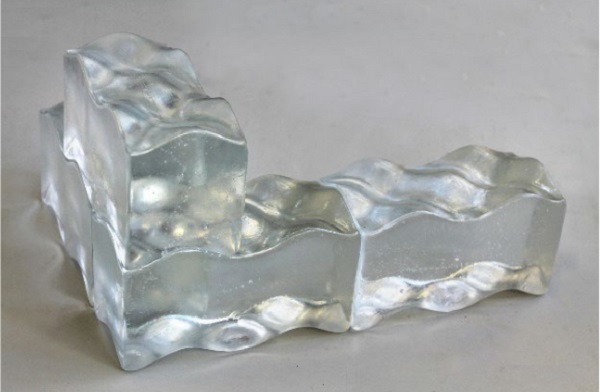 Fig. 3 Interlocking cast glass block developed by (Jacobs,2017) and used as the interlocking glass block reference in this research.