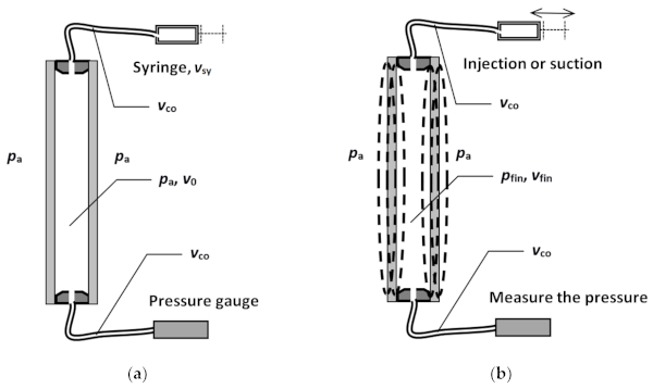 Figure 3. Test scheme: (a) initial parameters; (b) final parameters.