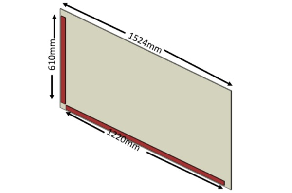 Figure 3 strips of perpendicular metal bonded 