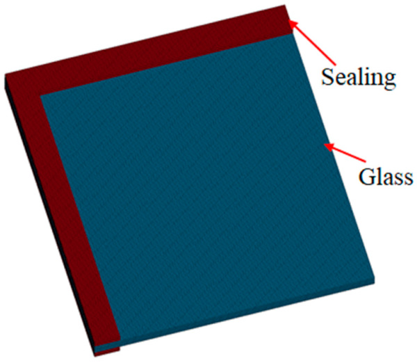 Figure 3. Finite-element model of window glass.