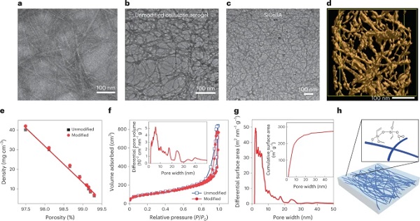 Fig. 3: Nanoscale morphology of studied aerogels.