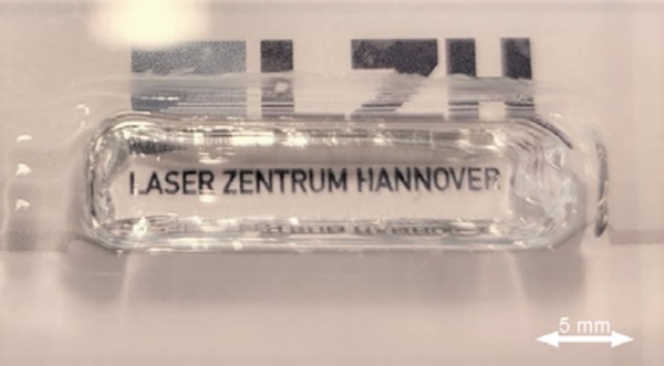 Fig. 3: The photograph of the printed structure shows a high transparency in the top view ©Sleiman.