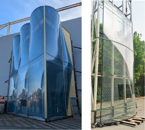 Fig. 3: taper shaped 3D-curved glass (convex and concave).