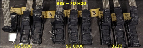 Fig. 3: Samples tested according to ASTM C794.
