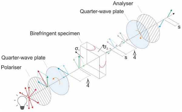 Figure 3 – Functionality of a circular polariscope