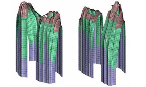 Figure 3 shows three facade technologies types: The blue part (46%) represents insolated vertical façade, the green part (38%) represents insolated sloped façade, the red part (38%) represents canopy single-glazed roof 