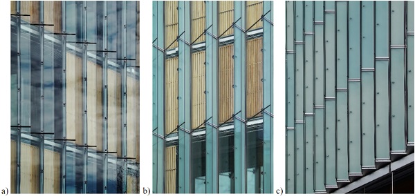 Fig. 4 a) Oskar von Miller Forum (arch. Herzog + Partner, Munich, 2009)viewed from different angles