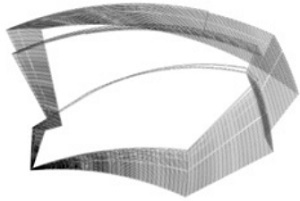 Fig. 04: Shining Towers, floor plans showing slab edge twisting over the building’s height