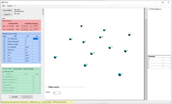 Fig. 4: MICA at the end of input csv loading