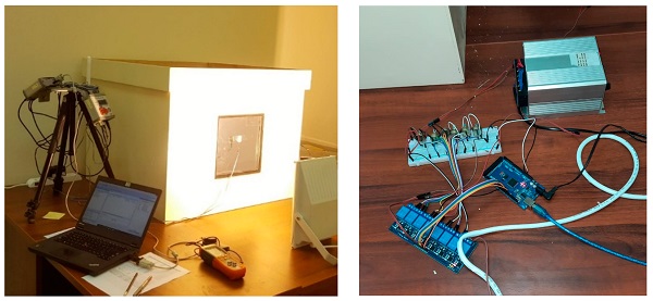 Figure 4. Photographs of the experimental setup, testing the DDIG system.