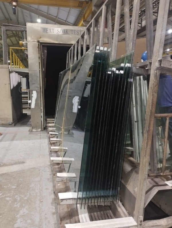 Fig. 4: Glass being loaded to Heat Soak Furnace.
