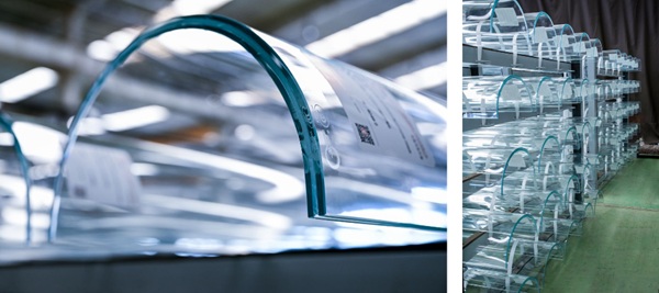 Fig. 4 & 5: tight-radius curved glass (R=125mm).