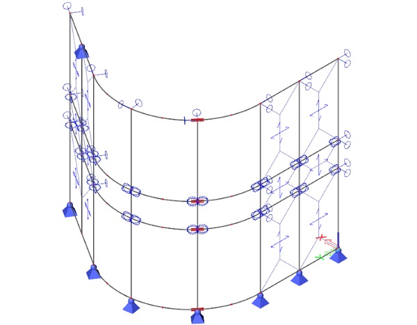 Fig. 5: finite element model of the duplex façade