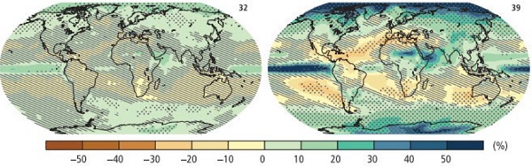 Fig. 5: Change in mean precipitation, 2081-2100 vs. 1986-2005 (IPCC).