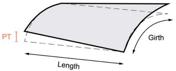 Figure 5 – Panel twist (PT) deviation of a curved panel