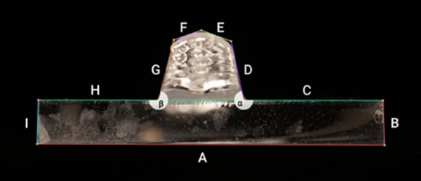 Fig. 5: Edges and angles of the crosssection polygon of the AMglass specimen ©Lautenschläger