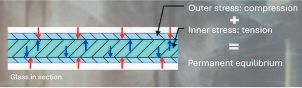 Figure 5. Glass cross section.