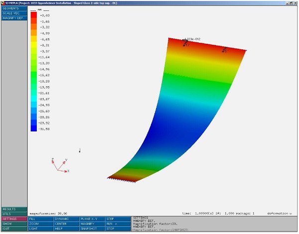 Fig. 6P-131317, 2011 | Glass deflection study, 2-side simple supports