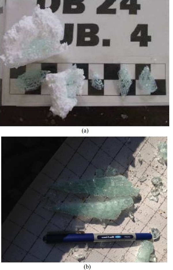 Fig. 6. Fragment of fully tempered glass from blast incidents (Zhang et al., 2014)