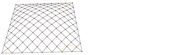Figure 6: Geometric shape of the roof: every connection of lines is numbered and is the base for the script of the engineering model.
