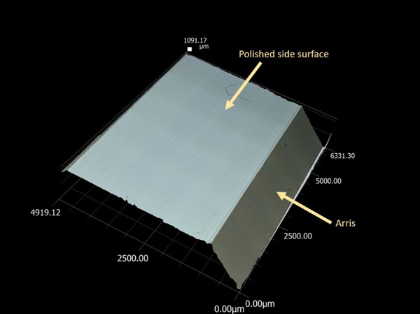Fig. 6: large combined photo, combining 25 sites into a 3D image. Magnification 200X, transmitted lighting. This image is 111 Mb in size.