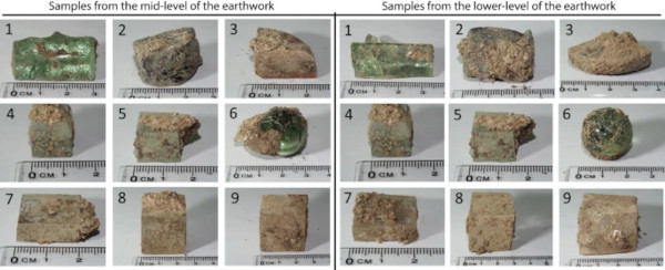Fig. 6: Glasses 1–9 removed from Ballidon.