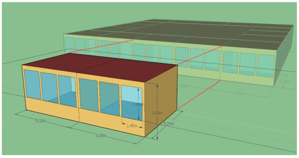 Figure 6. The generic office model in EnergyPlus.