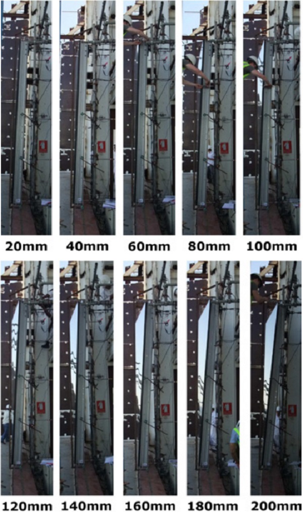 Fig. 07: Shining Towers: Cold-bending test mock-up, cold-bending application, side view