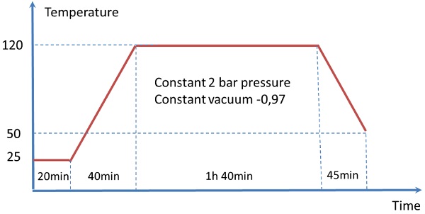 Figure 7: An example of an autoclave cycle for EVA.