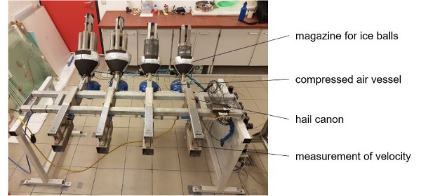 Fig. 8: Hail canon in the laboratory.