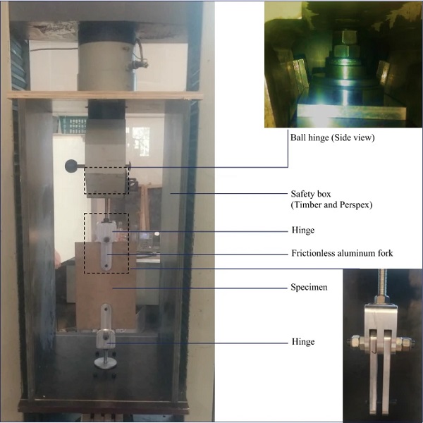 In-plane test setup for tensile tests