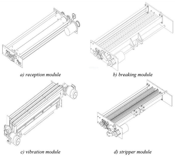 Figure 9. Prototypes of decomposition line modules (utility design in SR No.SK8786). Reprinted with permission from ref. [44]. 2020, Owner: Slovak University of Technology in Bratislava.