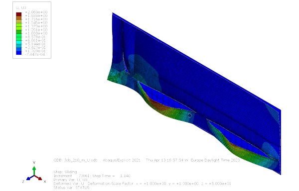 Figure 9 Scaled deformation of 210 which has a bad quality