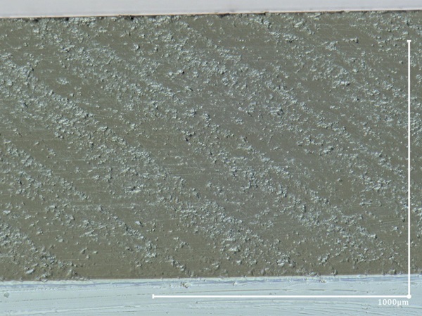 Fig. 9: Arris seen with transmitted lighting , magnification 200X.