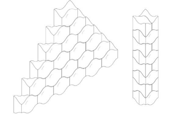 Fig.9: Illustration of possible structural geometries using osteomorphic blocks (Type A).