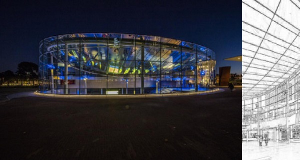 Figure 9: Van Gogh Museum Amsterdam, entrance area, (2) architect Kishō Kurokawa, 3x12 or 15 mm low iron FT HST+ 2x1.78SGP, 250 m², 12m high glass