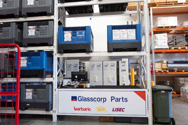 © LiSEC; Glasscorp spare parts warehouse