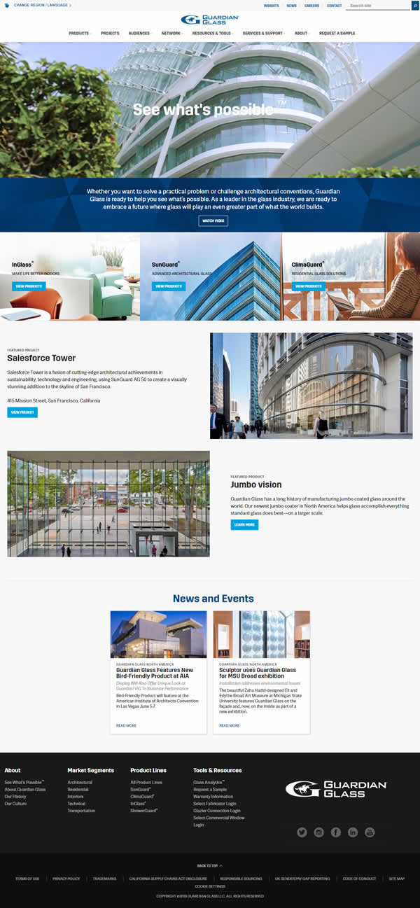 Guardian Glass launches new website