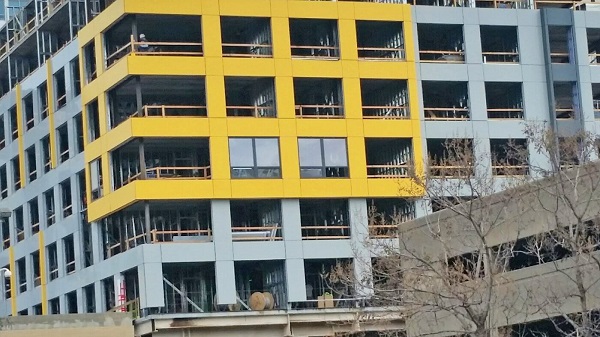 Exterior view of Intus windows being installed at The Hamilton, Spring Garden Avenue, Philadelphia.