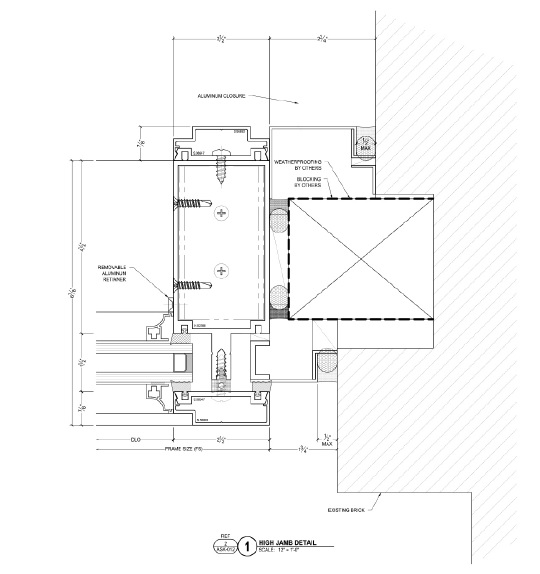 low jamb and high jamb details for historic replacement windows with custom extruded profiles