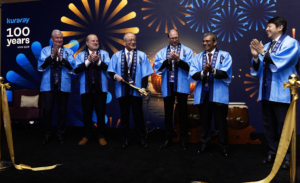 Leadership across the AIS division celebrating the opening of Kuraray’s Middle East office in Dubai, UAE, 2026. 